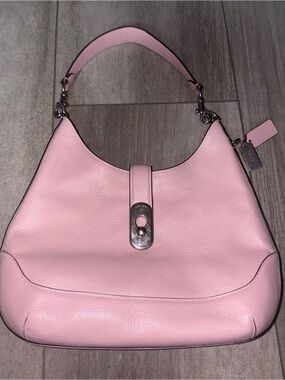 Coach Pink Pebbled Leather Shoulder Hobo